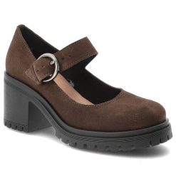 Czekoladowe Półbuty Armodo Skórzane Obuwie Damskie Na Obcasie. Brązowe półbuty damskie Armodo, bez wzorów, z weluru, bez obcasa, na obcasie, bez zapięcia. Za 349.00 zł.