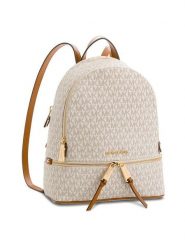 MICHAEL Michael Kors Plecak Rhea Zip 30S7GEZB1B Beżowy. Brązowe plecaki MICHAEL Michael Kors, bez wzorów, ze skóry. Za 989.99 zł.