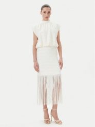 Bruuns Bazaar Sukienka koktajlowa Pentzia Malisa BBW4432 Biały Regular Fit. Białe sukienki damskie Bruuns Bazaar, bez wzorów, z syntetyku, wizytowe, bez ramiączek. Za 389.99 zł.