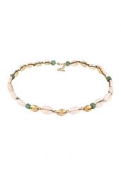 Elli Damski Choker szklane koraliki Surfer Style z muszlą Kauri w srebrze 925 Sterling Silver Naszyjniki 1 ct. Szare naszyjniki damskie Elli, srebrne. Za 283.89 zł.