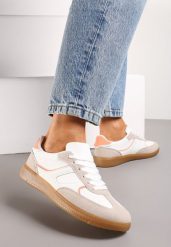 Ciemnobeżowe Sneakersy z Krótką Cholewka z Przeszyciami Wilnlow. Brązowe obuwie sportowe casual damskie Born2be, bez zapięcia. Za 74.99 zł.