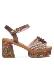 Laura Vita Sandały Noao 01 Brązowy. Brązowe sandały damskie LAURA VITA, bez wzorów, ze skóry, bez obcasa, na słupku, bez zapięcia. Za 399.99 zł.