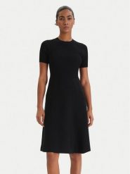 Armani Exchange Sukienka dzianinowa XW001885 AF10352 Czarny Regular Fit. Czarne sukienki damskie Armani Exchange, bez wzorów, z dzianiny, bez ramiączek. Za 759.99 zł.