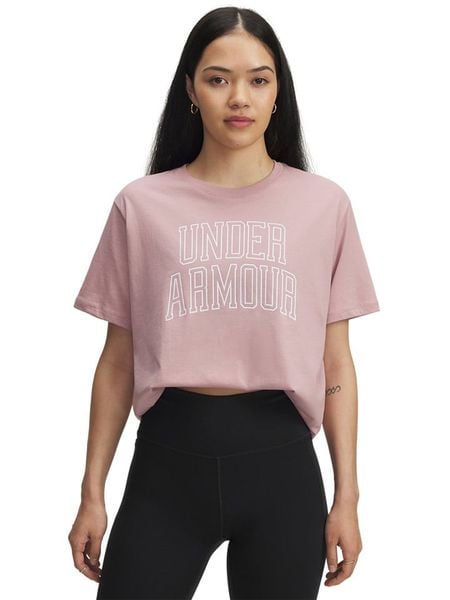 Under Armour Koszulka funkcyjna w kolorze jasnoróżowym rozmiar: M. Różowe koszulki damskie Under Armour, m, bez wzorów, bez kołnierzyka, bez ramiączek. Za 91.56 zł.