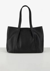 Torba typu shopper ze skóry. Czarne shopper bag bonprix, bez wzorów, ze skóry, bez dodatków. Za 229.99 zł.