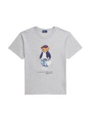 Polo Ralph Lauren T-Shirt 211A96261001 Szary Slim Fit. Szare t-shirty damskie Polo Ralph Lauren, xs, bez wzorów, z bawełny, bez kołnierzyka. Za 718.99 zł.
