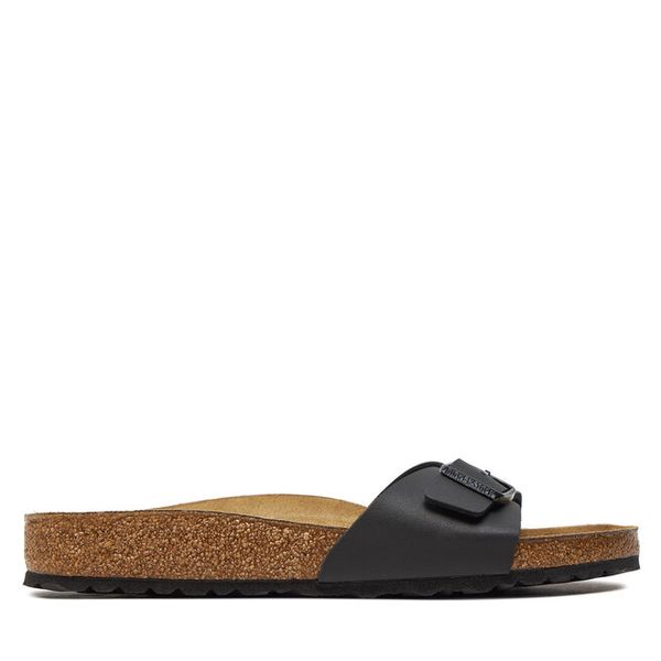 Klapki Birkenstock. Czarne klapki damskie Birkenstock, bez wzorów, bez obcasa, bez zapięcia. Za 359.99 zł.