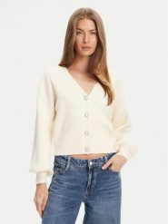 Guess Kardigan W5YR07 Z2ZK2 Écru Relaxed Fit. Kardigany damskie Guess, s, z aplikacjami, z wiskozy. Za 339.99 zł.