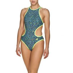Strój kąpielowy damski jednoczęściowy sportowy na basen Arena Leopard. Zielone stroje jednoczęściowe Arena, bez wzorów. Za 171.98 zł.