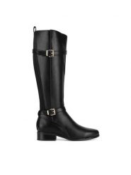 Clara Barson Kozaki WYL4016-2 Czarny. Czarne kozaki damskie Clara Barson, z materiału, bez obcasa, na płaskiej podeszwie, bez zapięcia. Za 199.99 zł.