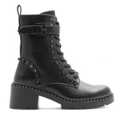 Trzewiki Jenny Fairy. Czarne botki damskie Jenny Fairy, bez obcasa, na słupku, bez zapięcia. Za 179.99 zł.