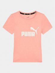 Puma T-Shirt Ess Logo 587029 Pomarańczowy Regular Fit. Brązowe koszulki i t-shirty dziewczęce Puma, bez wzorów, z bawełny, bez kołnierzyka, bez ramiączek. Za 49.99 zł.