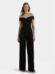 LAUREN RALPH LAUREN Kombinezon 200971129001 Czarny Wide Leg. Czarne sukienki damskie Lauren Ralph Lauren, bez wzorów, z syntetyku, bez ramiączek. Za 879.99 zł.