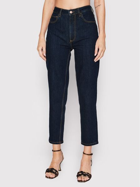 Guess Jeansy W2YA21 D4NH4 Granatowy Tapered Leg. Niebieskie jeansy damskie Guess. Za 239.99 zł.
