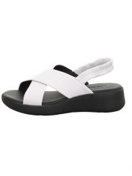 Legero Skórzane sandały "Easy" w kolorze białym rozmiar: 38. Białe sandały damskie Legero, bez wzorów, z otwartym noskiem, bez obcasa, bez zapięcia. Za 217.99 zł.