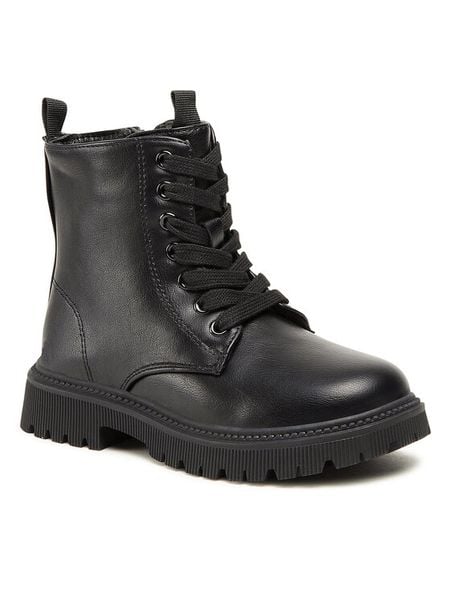 Nelli Blu Trapery CM220117-10 Czarny. Czarne kozaki dziewczęce Nelli Blu, bez wzorów, ze skóry, bez obcasa, bez zapięcia. Za 139.99 zł.