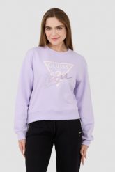 GUESS Lawendowa bluza Icon. Fioletowe bluzy damskie Guess, s, z aplikacjami, bez kaptura. W wyprzedaży za 331.99 zł.