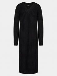 Gina Tricot Sukienka dzianinowa 20233 Czarny Regular Fit. Czarne sukienki damskie Gina Tricot, bez wzorów, z dzianiny, bez ramiączek. Za 179.99 zł.