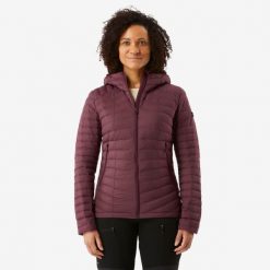 Second Life - Kurtka trekkingowa damska puchowa Forclaz MT100 - 5°C. Fioletowe kurtki damskie SIMOND, na lato, l, bez wzorów, z materiału, z kapturem. Za 119.99 zł.