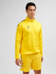 Bluza 1/2 zip Hummel Core XK. Brązowe bluzy damskie Hummel, xl, bez wzorów, z materiału, bez kaptura. Za 178.85 zł.