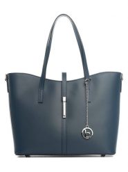 Lia Biassoni Skórzany shopper bag "Parma" w kolorze granatowym - 40 x 27 x 14 cm rozmiar: onesize. Niebieskie shopper bag Lia Biassoni, bez wzorów, z materiału, na ramię, bez dodatków. Za 364.56 zł.