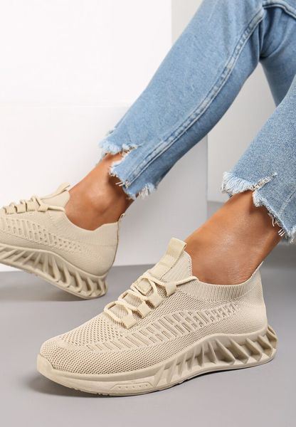 Beżowe Buty Sportowe Eudiopis. Brązowe obuwie sportowe casual damskie Renee, bez zapięcia. Za 49.99 zł.