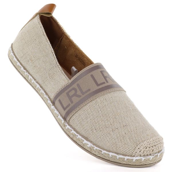 Półbuty damskie espadryle beżowe Potocki PY16373. Brązowe espadryle damskie POTOCKI, bez wzorów, z tkaniny, bez obcasa. Za 41.99 zł.