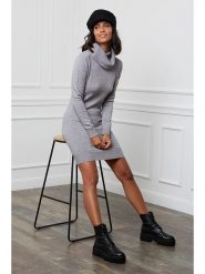 Soft Cashmere Sukienka dzianinowa w kolorze szarym rozmiar: 34/36. Szare sukienki damskie Soft Cashmere, bez wzorów, z dzianiny, klasyczne, bez ramiączek. Za 109.78 zł.
