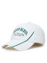 Calvin Klein Czapka z daszkiem LV04F5063G Biały. Białe czapki z daszkiem damskie Calvin Klein, bez wzorów, z bawełny. Za 169.99 zł.