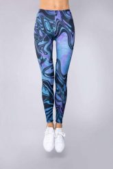 Legginsy sportowe damskie DEEP TRIP Wave. Niebieskie legginsy damskie DEEP TRIP, l, bez wzorów, z elastanu. Za 179.00 zł.