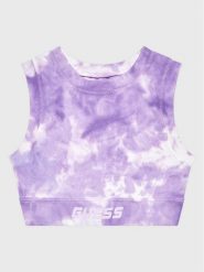 Guess Top J2BI37 MC04N Fioletowy Slim Fit. Fioletowe koszulki i t-shirty dziewczęce Guess, z aplikacjami, z syntetyku, bez kołnierzyka, bez ramiączek. Za 239.99 zł.