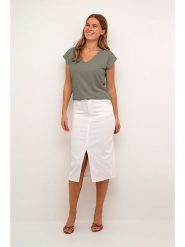 Kaffe Koszulka "Lise" w kolorze szarym rozmiar: XS. Szare bluzki damskie Kaffe, s, bez wzorów, bez kołnierzyka, bez ramiączek. Za 61.17 zł.