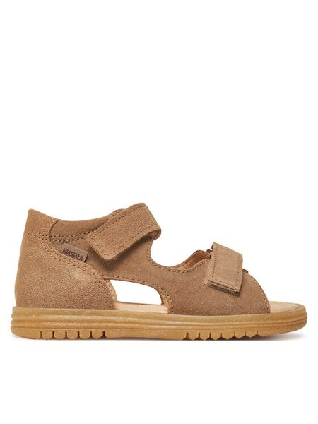 Mrugała Sandały Hugo 1206/5-24 Brązowy. Brązowe sandały chłopięce Mrugała, ze skóry, bez zapięcia. Za 329.99 zł.