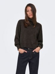 ONLY Sweter w kolorze antracytowym rozmiar: L. Czarne swetry klasyczne damskie Only, l, bez kołnierzyka. Za 85.45 zł.