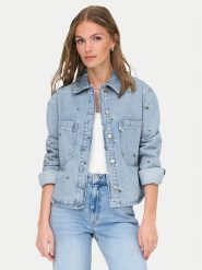 ONLY Koszula jeansowa Cassie 15349520 Niebieski Oversize. Niebieskie koszule damskie Only, l, bez wzorów, z bawełny, bez kołnierzyka, bez ramiączek. Za 219.99 zł.