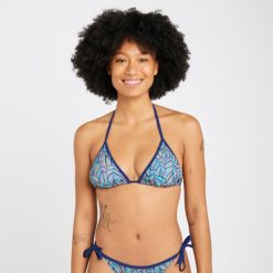 Góra kostiumu kąpielowego surfingowego damska Olaian Mae Foly. Bikini OLAIAN, bez wzorów, z elastanu. Za 19.99 zł.