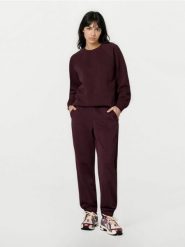 Dresowe spodnie jogger terry - czerwony. Czerwone spodnie sportowe damskie Sinsay, l, bez wzorów, z dresówki. Za 29.99 zł.