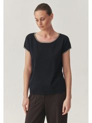 TATUUM Bluzka "Soral" w kolorze czarnym rozmiar: XL. Niebieskie bluzki damskie TATUUM, xl, bez wzorów, bez kołnierzyka, bez ramiączek. Za 96.95 zł.