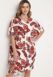 Bordowa Sukienka z Lnem i Wiskozą Ozdobiona Cyrkoniami Sadelune. Czerwone sukienki damskie Born2be, bez wzorów, z wiskozy, eleganckie, bez ramiączek. Za 109.99 zł.