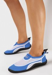 Niebiesko-Białe Buty Sportowe do Wody ze Ściągaczem i Elastyczną Podeszwą Indal. Niebieskie obuwie sportowe damskie Born2be, żeglarskie. Za 29.99 zł.