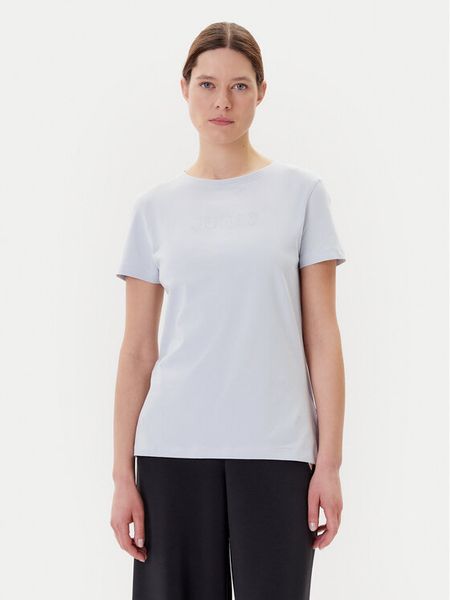 Guess T-Shirt V3BI11 J1314 Błękitny Regular Fit. Niebieskie t-shirty damskie Guess, xxs, z aplikacjami, z bawełny, bez kołnierzyka. Za 79.99 zł.