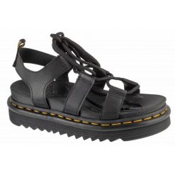 Sandały Dr. Martens Nartilla Sandals W DM31617001 czarne. Czarne sandały damskie bez wzorów, z materiału, bez obcasa, na platformie, bez zapięcia. Za 699.27 zł.