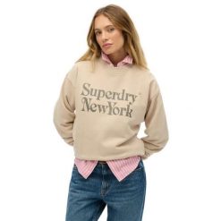Bluza damska Superdry Brand Mark. Szare bluzy damskie Superdry, m, bez wzorów, prążkowane, bez kaptura. Za 308.70 zł.