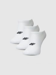 4F Skarpetki casual stopki (3-pack) damskie - białe 39-42. Białe skarpetki damskie 4F, bez wzorów, z bawełny. Za 44.99 zł.