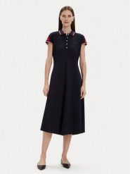 Tommy Hilfiger Sukienka codzienna WW0WW41269 Granatowy Regular Fit. Niebieskie sukienki damskie Tommy Hilfiger, bez wzorów, z bawełny, bez ramiączek. Za 399.99 zł.