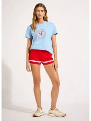 Seafolly Koszulka w kolorze błękitnym rozmiar: XS. Niebieskie bluzki damskie Seafolly, xs, bez wzorów, z bawełny, bez kołnierzyka, bez ramiączek. Za 70.08 zł.