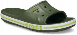Klapki Dla Dorosłych Crocs Bayaband Slide. Białe klapki damskie Crocs, bez wzorów, z materiału, bez obcasa, bez zapięcia. Za 119.99 zł.
