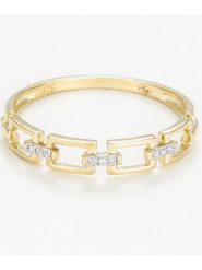 DIAMANTA Złoty pierścionek "Maillage" z diamentami rozmiar: 52. Żółte pierścionki damskie DIAMANTA, z diamentem, złote. Za 800.95 zł.