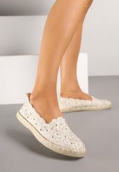Beżowe Ażurowe Espadryle Vices w Kwiatowy Wzór z Plecionki Donavia. Brązowe espadryle damskie Born2be, na lato, bez zapięcia, tenisowe. Za 54.99 zł.