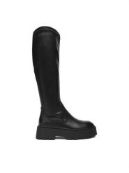 DeeZee Kozaki CEO-HY8008S-5 Czarny. Czarne kozaki damskie DeeZee, z materiału, bez obcasa, na płaskiej podeszwie, bez zapięcia. Za 219.99 zł.